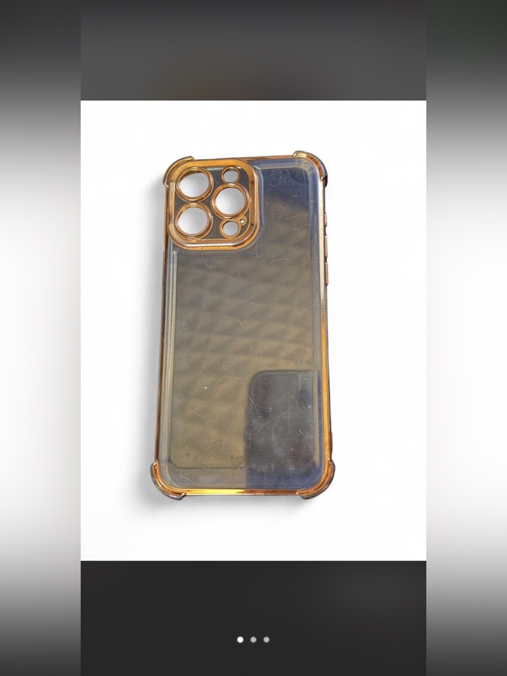 Clear Protective Phone Case with Gold Trim - Fits Triple-Camera Smartphones